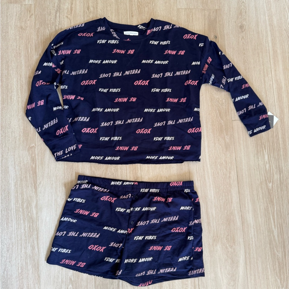 NWT Grayson Threads Sleepwear long sleeve shorts pajama set.